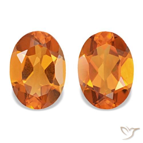 Gemas de citrino naranja marrón natural de 1,46 ct, corte óvalo, VS