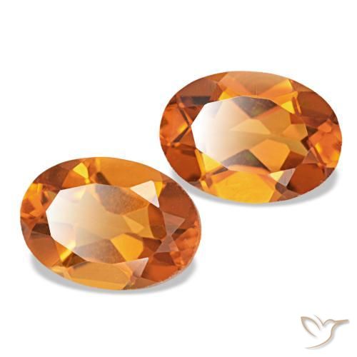 Gemas de citrino naranja marrón natural de 1,46 ct, corte óvalo, VS
