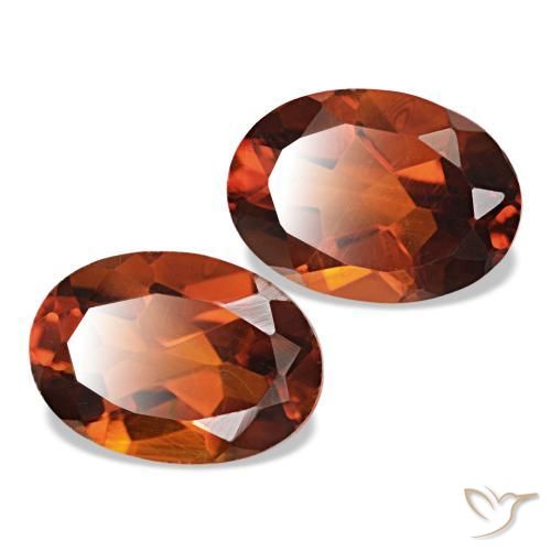 Gemas de Citrino Naranja rojizo oscuro natural de 1.42 ct, Corte Óvalo, VVS-VS