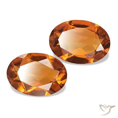 Gemas de citrino naranja natural de 1,28 ct, corte óvalo, VVS-VS