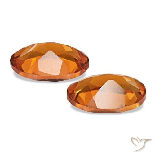 Gemas de citrino naranja natural de 1,28 ct, corte óvalo, VVS-VS