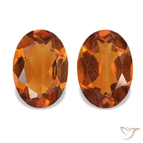 Gemas de citrino naranja natural de 1,28 ct, corte óvalo, VVS-VS