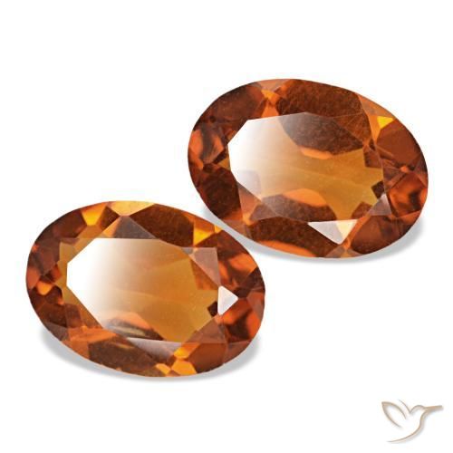 Gemas de citrino naranja natural de 1,28 ct, corte óvalo, VVS-VS