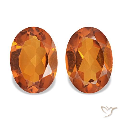 Citrino naranja de 1,34 ct, ovalado, VS