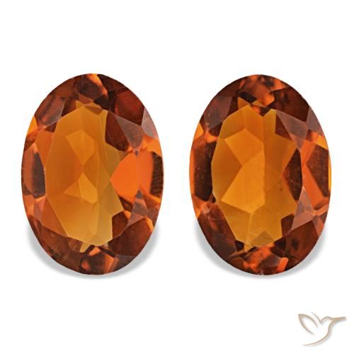 Gemas de Citrino Naranja oscuro natural de 1.15 ct, Corte Óvalo, VS