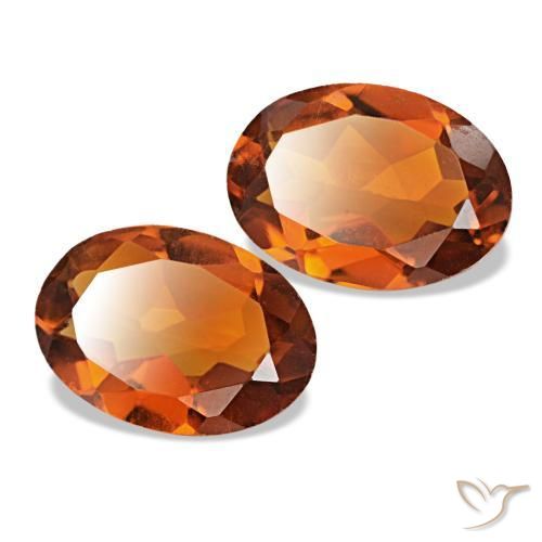Gemas de Citrino Naranja oscuro natural de 1.15 ct, Corte Óvalo, VS