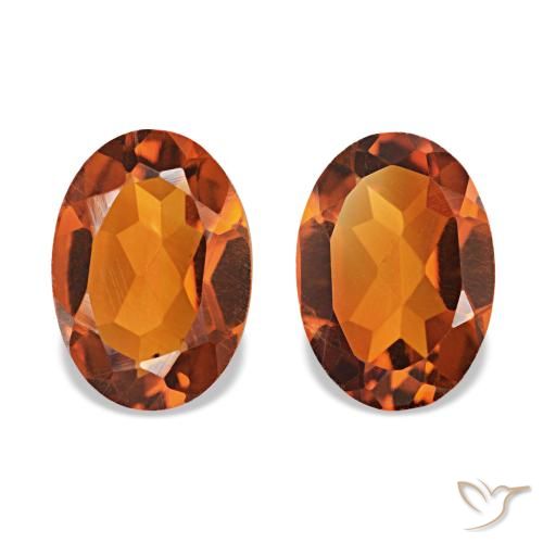 Citrino naranja de 1,31 ct, ovalado, VS