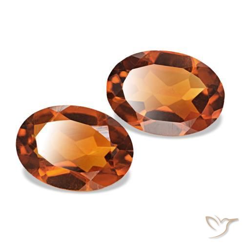 Gemas de citrino naranja natural de 1,31 ct, corte óvalo, VS