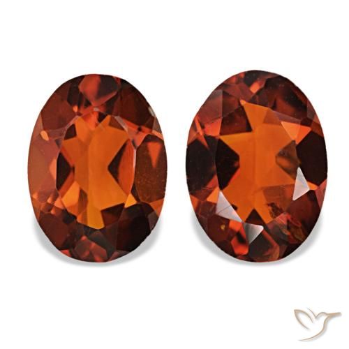 Gemas de citrino naranja oscuro natural de 1,13 ct, corte óvalo, VS