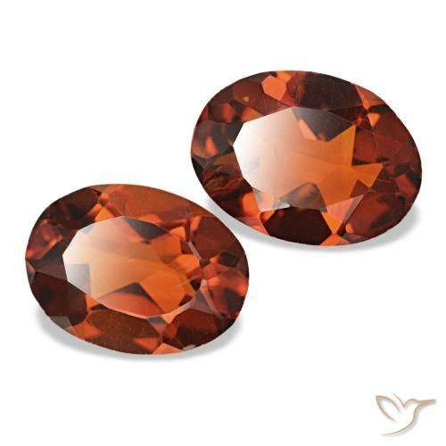 Gemas de citrino naranja oscuro natural de 1,13 ct, corte óvalo, VS