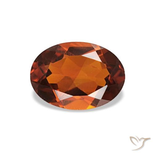 Citrino naranja de 0,61 ct, ovalado, VS
