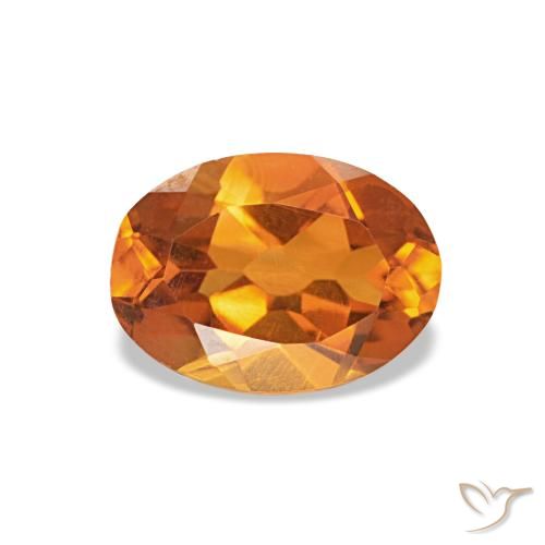 Citrino naranja de 0,64 ct, ovalado, VVS-VS