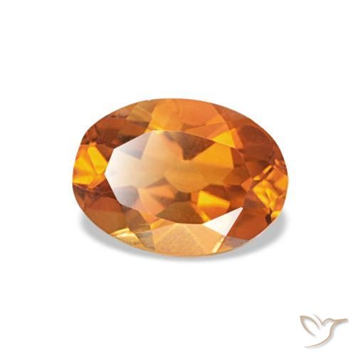 Citrino naranja natural de 0,64 ct, corte óvalo, VVS-VS