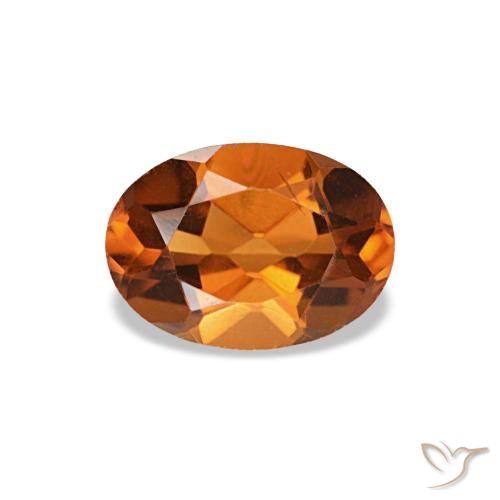 Citrino Naranja oscuro natural de 0.73 ct, Corte Óvalo, VVS-VS