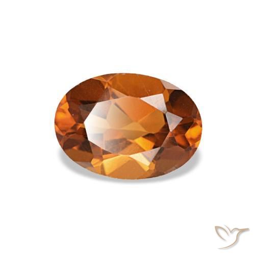 Citrino Naranja oscuro natural de 0.73 ct, Corte Óvalo, VVS-VS