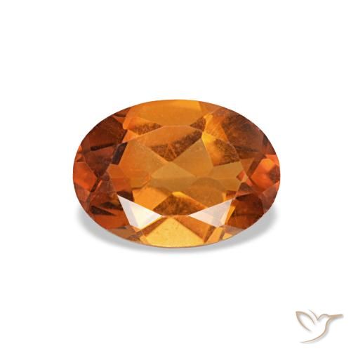Citrino naranja de 0,71 ct, ovalado, VVS-VS