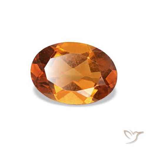 Citrino naranja natural de 0,71 ct, corte óvalo, VVS-VS