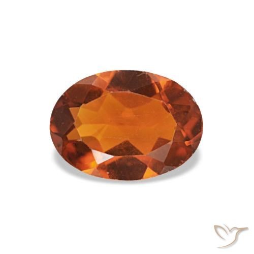Citrino naranja intenso de 0,61 ct, ovalado, VVS-VS