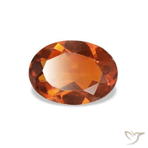 Citrino naranja intenso natural de 0,61 ct, corte óvalo, VVS-VS