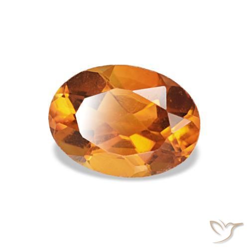 Citrino naranja natural de 0,74 ct, corte óvalo, VVS-VS