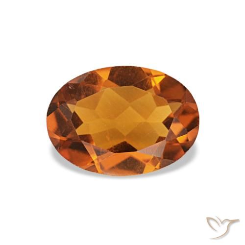 Citrino naranja natural de 0,67 ct, corte óvalo, VVS-VS
