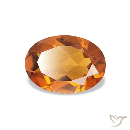 Citrino naranja natural de 0,67 ct, corte óvalo, VVS-VS