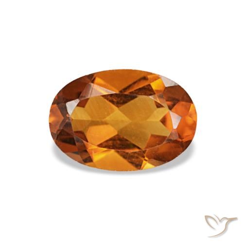 Citrino naranja de 0,67 ct, ovalado, VS