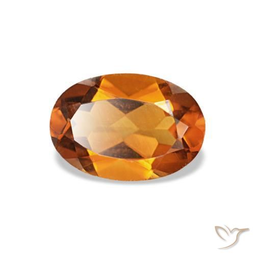 Citrino naranja natural de 0,67 ct, corte óvalo, VS
