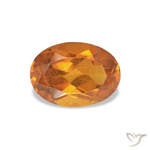 Citrino naranja medio de 0,69 ct, ovalado, VS