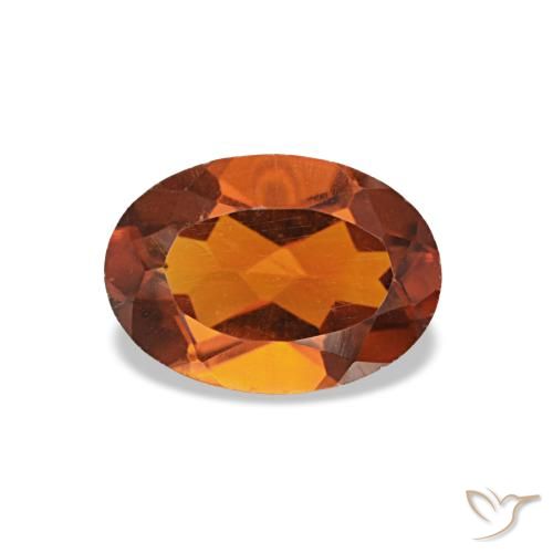 Citrino naranja rojizo natural de 0,63 ct, corte óvalo, VS