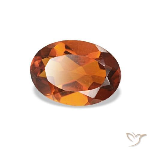 Citrino naranja rojizo natural de 0,63 ct, corte óvalo, VS