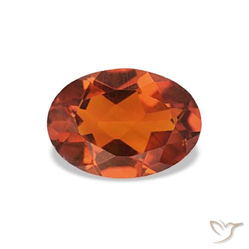 Citrino naranja medio natural de 0,67 ct, corte óvalo, VVS-VS