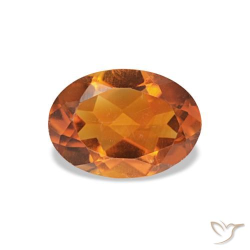 Citrino naranja de 0,69 ct, ovalado, VVS-VS
