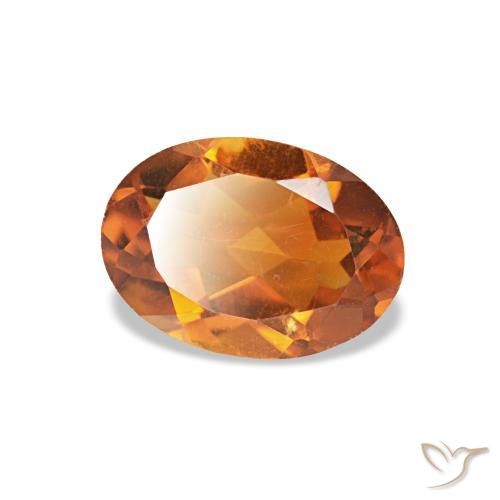 Citrino naranja natural de 0,69 ct, corte óvalo, VVS-VS