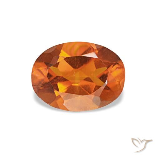 Citrino naranja natural de 0,64 ct, corte óvalo, VS