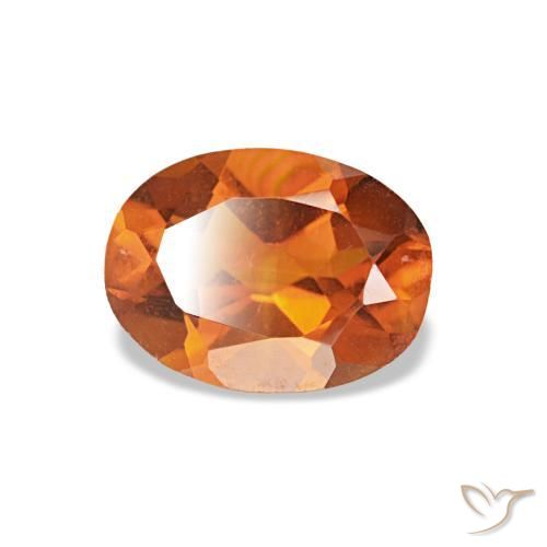 Citrino naranja natural de 0,64 ct, corte óvalo, VS