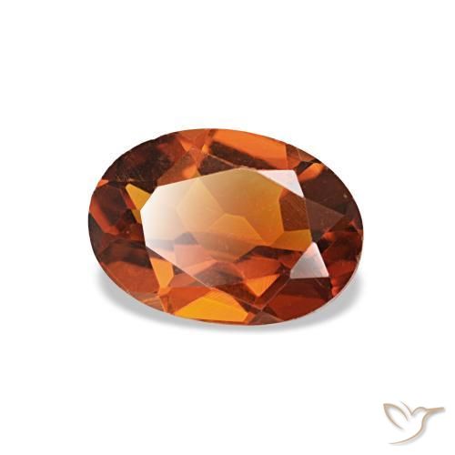 Citrino naranja natural de 0,60 ct, corte óvalo, VVS-VS