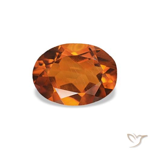 Citrino naranja natural de 0,60 ct, corte óvalo, VVS-VS