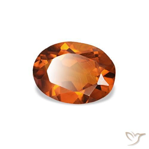 Citrino naranja natural de 0,60 ct, corte óvalo, VVS-VS