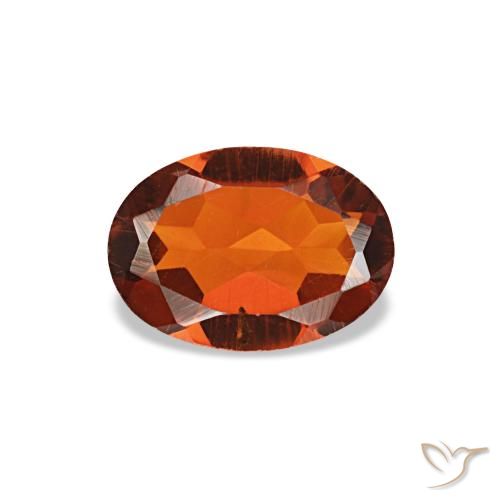 Citrino naranja natural de 0,60 ct, corte óvalo, VS