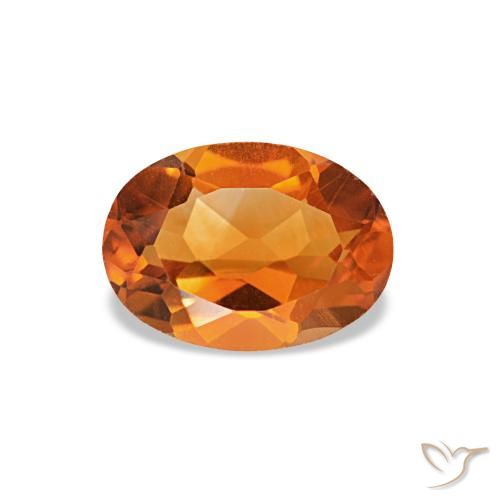 Citrino naranja natural de 0,71 ct, corte óvalo, VVS-VS
