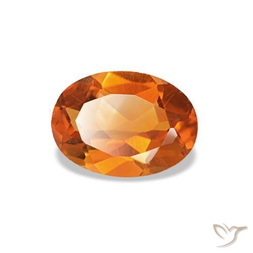 Citrino naranja natural de 0,71 ct, corte óvalo, VVS-VS