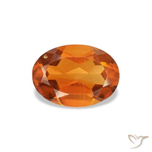 Citrino naranja natural de 0,59 ct, corte óvalo, VVS-VS