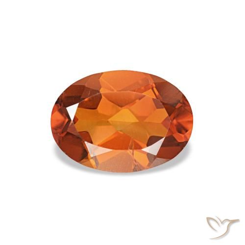 Citrino naranja de 0,71 ct, ovalado, VVS-VS