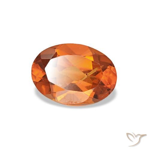 Citrino naranja natural de 0,66 ct, corte óvalo, VVS-VS