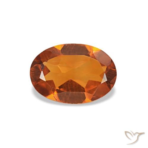Citrino naranja natural de 0,66 ct, corte óvalo, VVS-VS