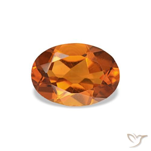 Citrino naranja de 0,72 ct, ovalado, VVS-VS
