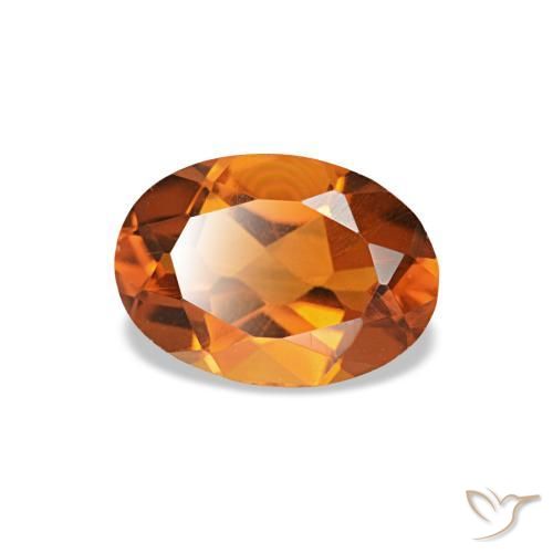 Citrino naranja natural de 0,72 ct, corte óvalo, VVS-VS