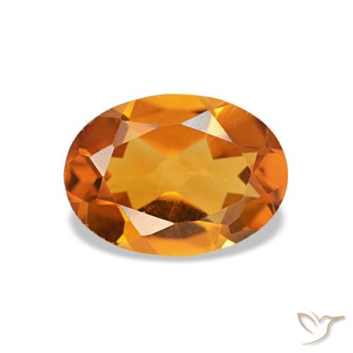 Citrino naranja natural de 0,72 ct, corte óvalo, VVS-VS