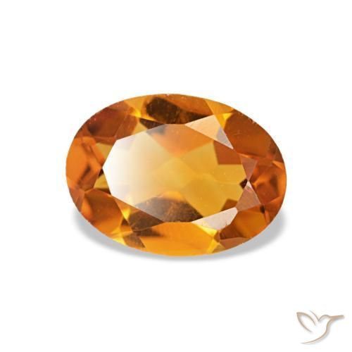 Citrino naranja natural de 0,72 ct, corte óvalo, VVS-VS